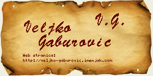 Veljko Gaburović vizit kartica